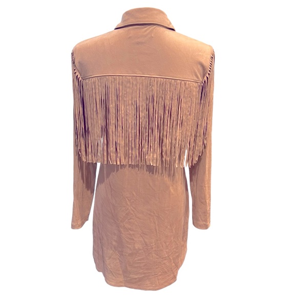 Idyllwind Women's Jonquil Faux Suede Fringe  Shirt Dress Western Cowgirl Tan XS - Picture 12 of 15
